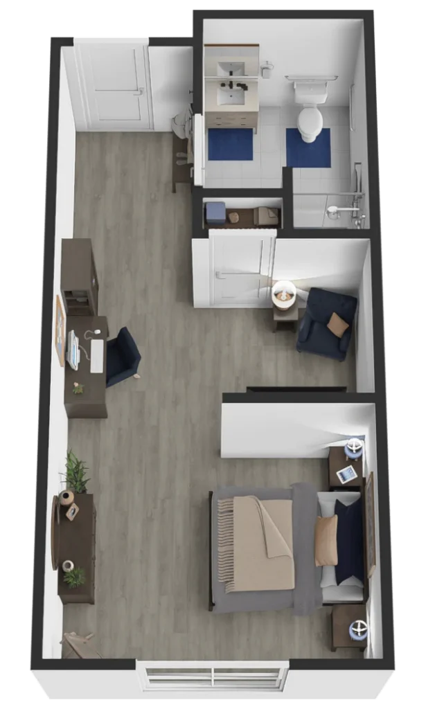 1 bedroom floor plan