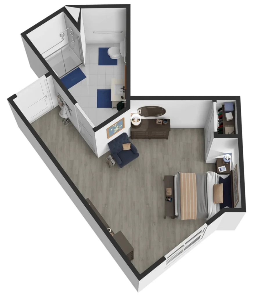 Studio deluxe floor plan
