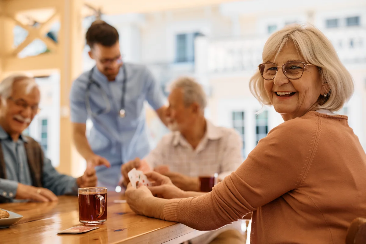 Seniors sitting and enjoying personalized care
